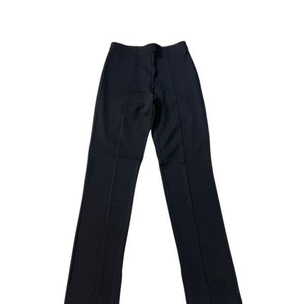 Max Studio Women's Side Slit Skinny Pull-on Trouser Pants Black Small NWT